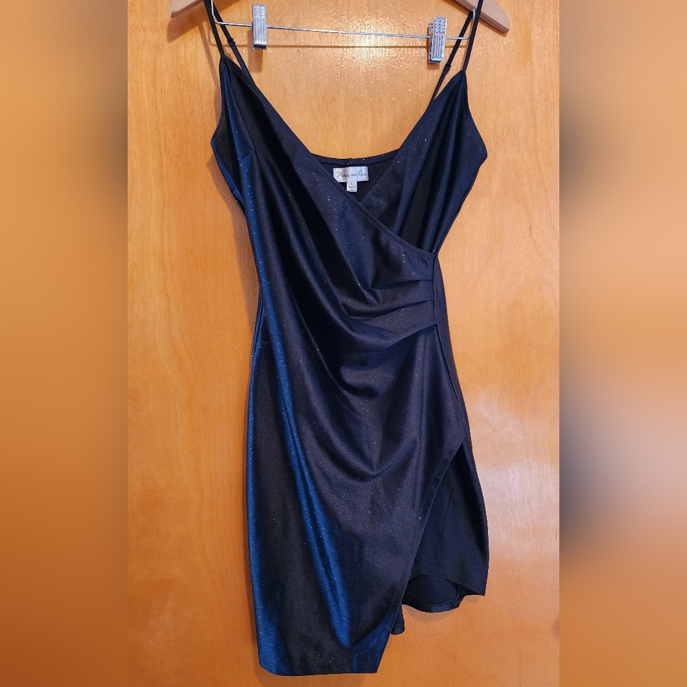Black Gold Glitter Sexy Minimal Dress